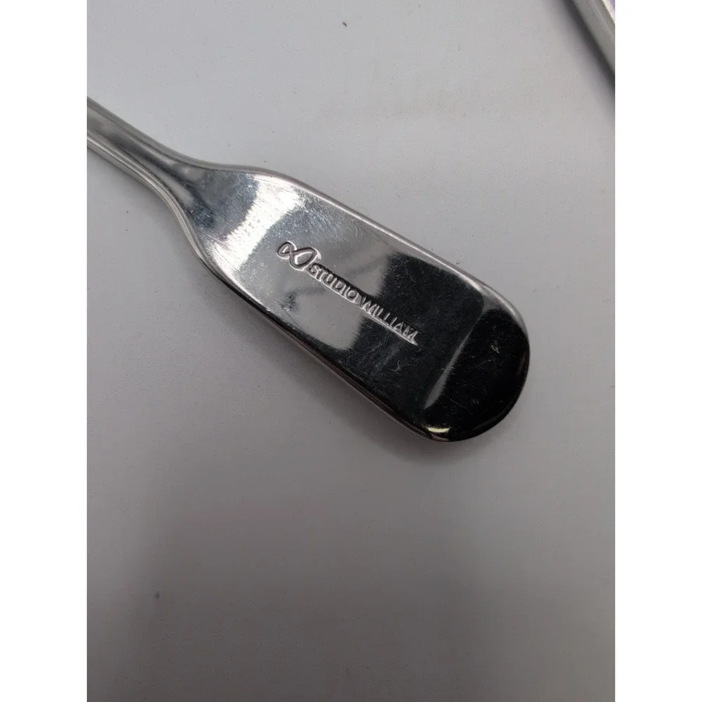 4pc Studio William Fiddle Stainless Flatware Knife Dinner Salad Fork Tea Spoon